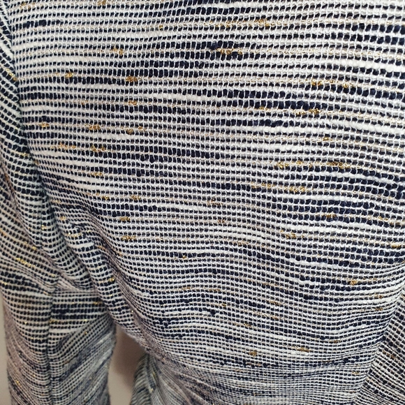 Women' tweed studded Metallic blazer Double breasted Sze S blue gold cocktail - Picture 6 of 11